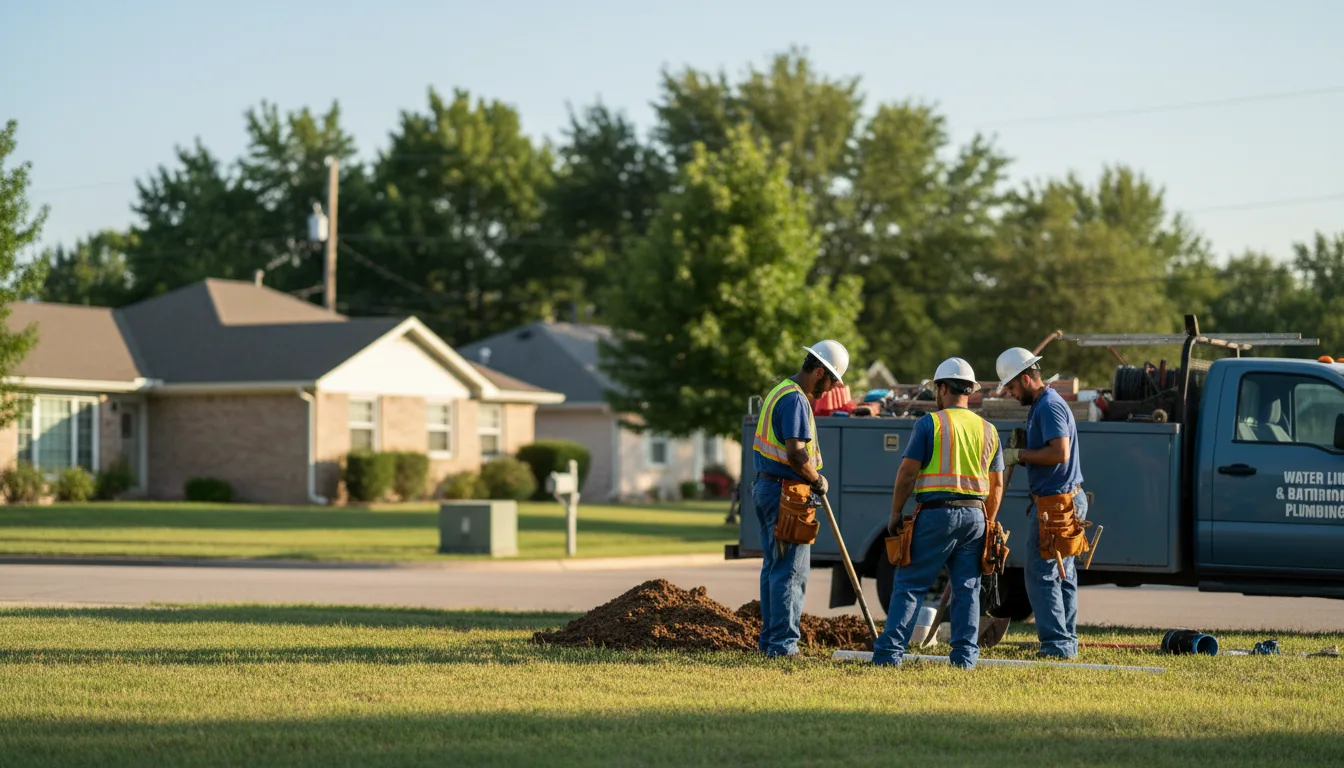 Residential water line and bathroom plumbing service in Dublin, OH